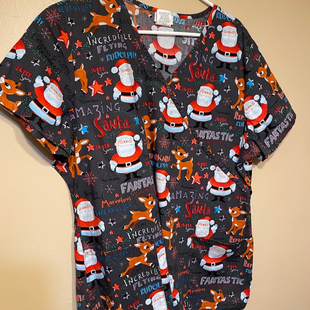 Christmas Scrub Top